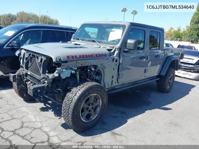 2021 Jeep Gladiator Rubicon 4X4 VIN: 1C6JJTBG7ML534640 Lot: 40154234