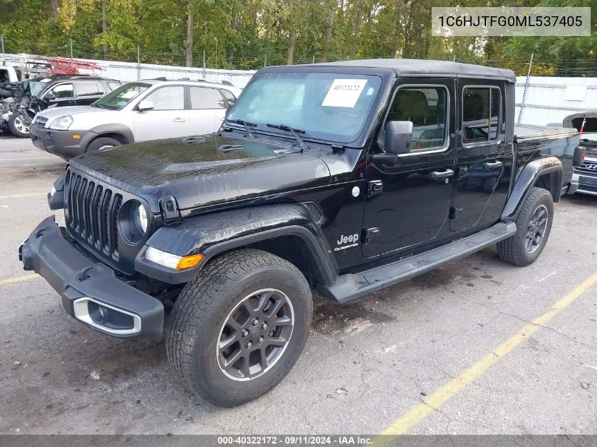 2021 Jeep Gladiator Overland VIN: 1C6HJTFG0ML537405 Lot: 40322172