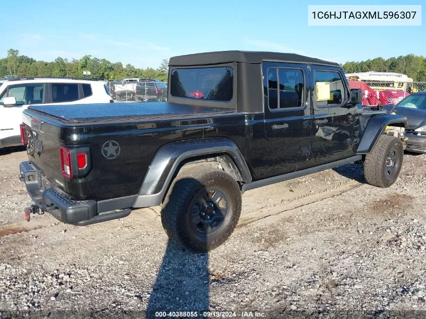 2021 Jeep Gladiator Freedom 4X4 VIN: 1C6HJTAGXML596307 Lot: 40388055