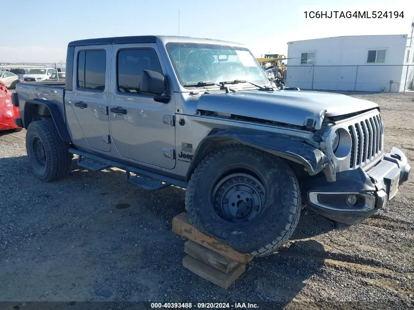 2021 Jeep Gladiator Sport S 4X4 VIN: 1C6HJTAG4ML524194 Lot: 40393488