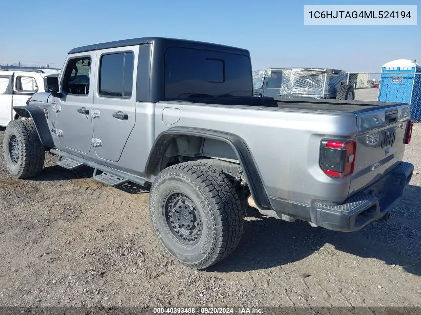 2021 Jeep Gladiator Sport S 4X4 VIN: 1C6HJTAG4ML524194 Lot: 40393488