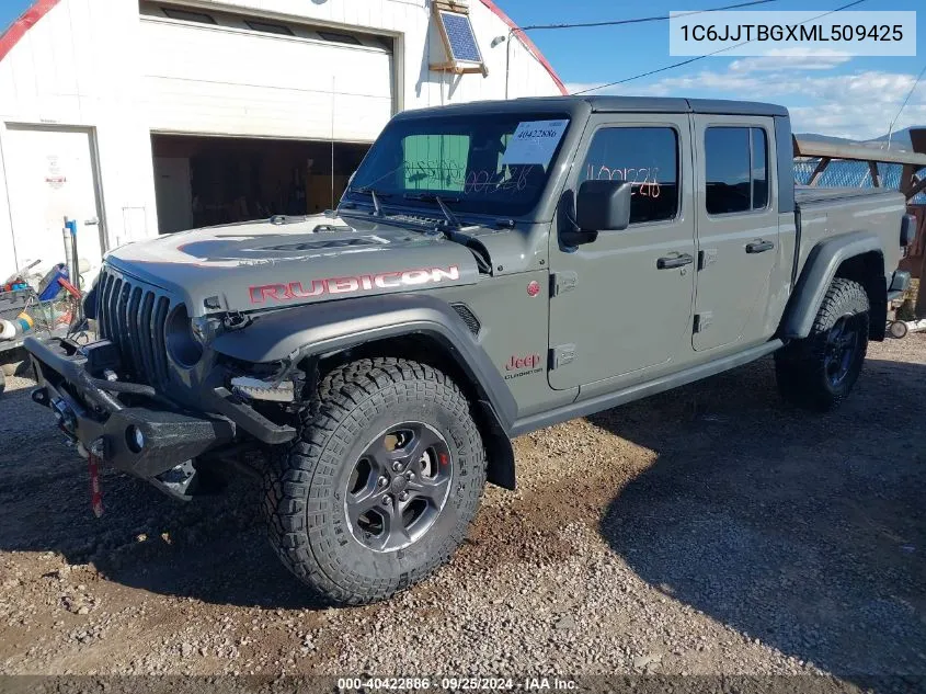 2021 Jeep Gladiator Rubicon 4X4 VIN: 1C6JJTBGXML509425 Lot: 40422886