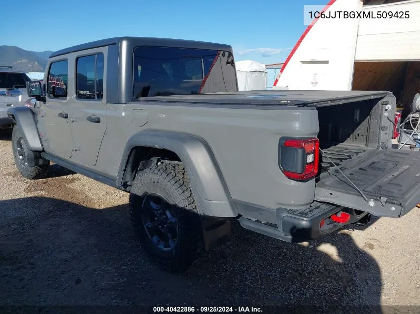 2021 Jeep Gladiator Rubicon 4X4 VIN: 1C6JJTBGXML509425 Lot: 40422886