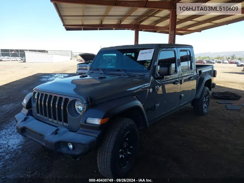 2021 Jeep Gladiator Sport 4X4 VIN: 1C6HJTAG3ML510609 Lot: 40430749