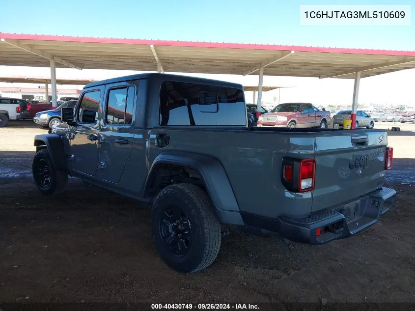 2021 Jeep Gladiator Sport 4X4 VIN: 1C6HJTAG3ML510609 Lot: 40430749