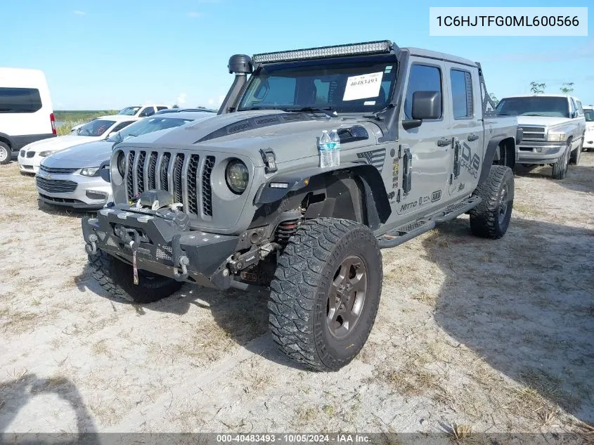 2021 Jeep Gladiator Overland VIN: 1C6HJTFG0ML600566 Lot: 40483493