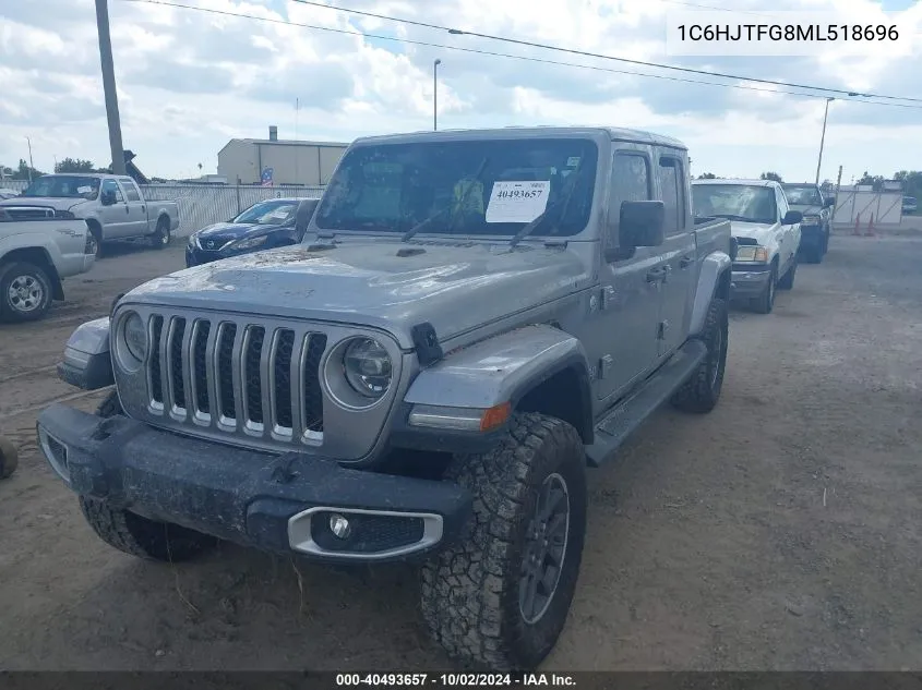 2021 Jeep Gladiator Overland 4X4 VIN: 1C6HJTFG8ML518696 Lot: 40493657