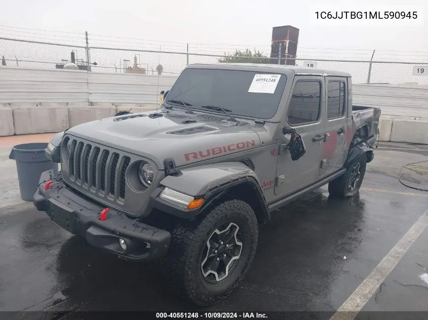 2021 Jeep Gladiator Rubicon 4X4 VIN: 1C6JJTBG1ML590945 Lot: 40551248