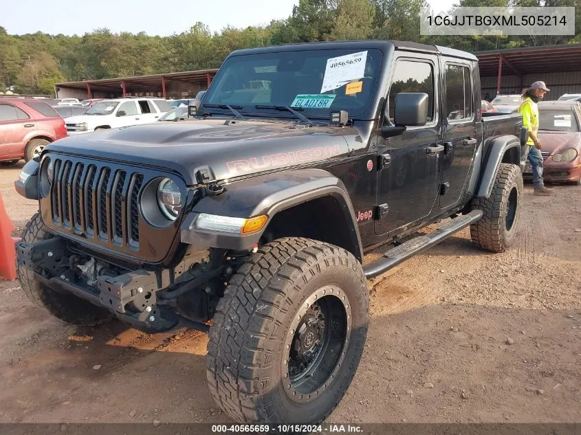 2021 Jeep Gladiator Rubicon 4X4 VIN: 1C6JJTBGXML505214 Lot: 40565659