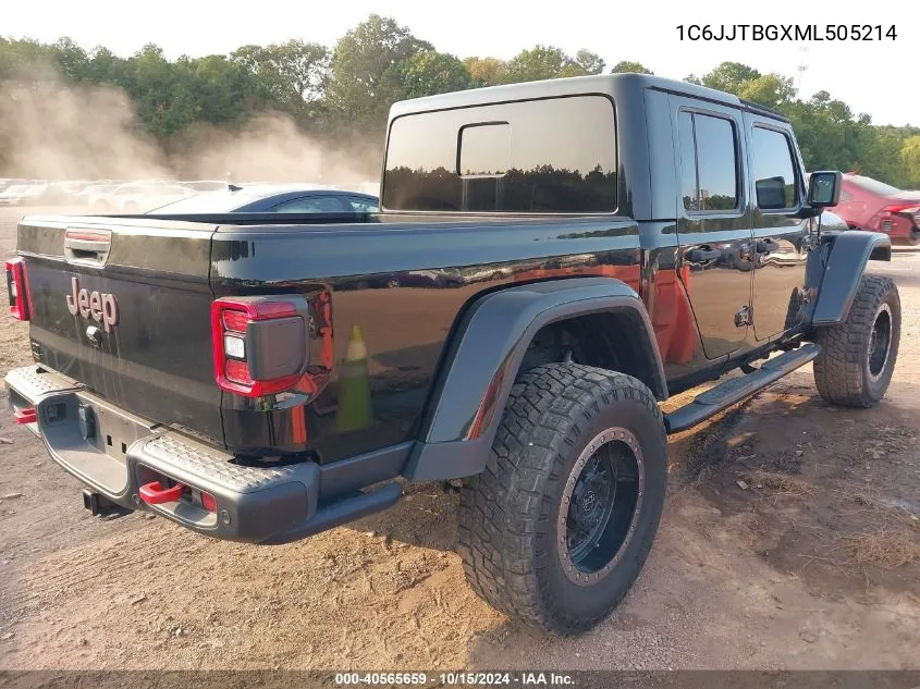 2021 Jeep Gladiator Rubicon 4X4 VIN: 1C6JJTBGXML505214 Lot: 40565659