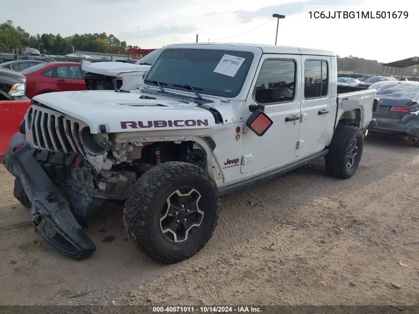 2021 Jeep Gladiator Rubicon 4X4 VIN: 1C6JJTBG1ML501679 Lot: 40571011