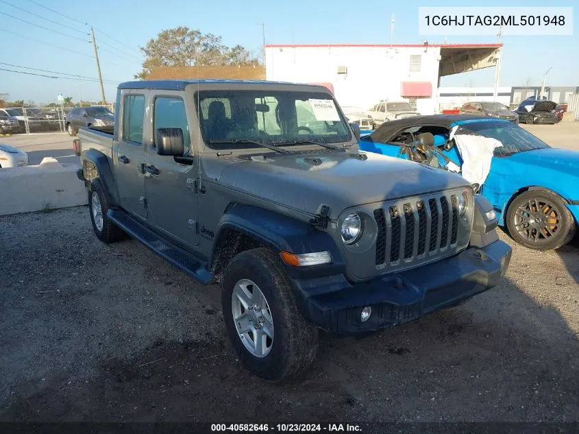 2021 Jeep Gladiator Sport 4X4 VIN: 1C6HJTAG2ML501948 Lot: 40582646