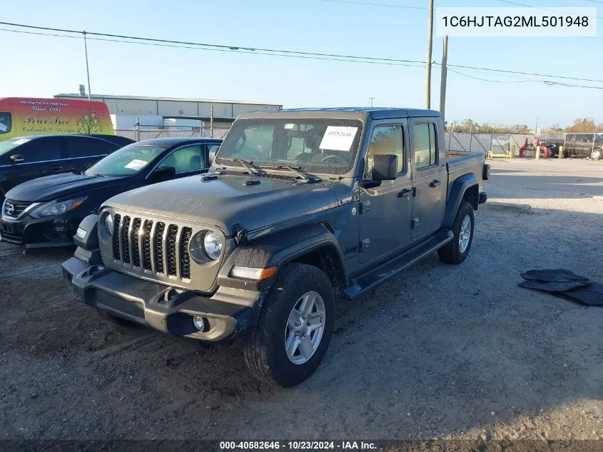 2021 Jeep Gladiator Sport 4X4 VIN: 1C6HJTAG2ML501948 Lot: 40582646