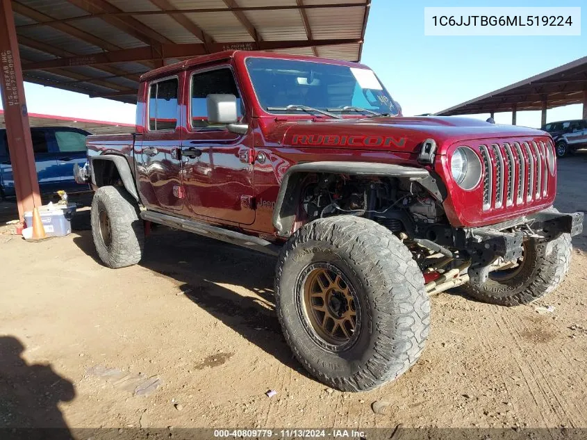 2021 Jeep Gladiator Rubicon 4X4 VIN: 1C6JJTBG6ML519224 Lot: 40809779