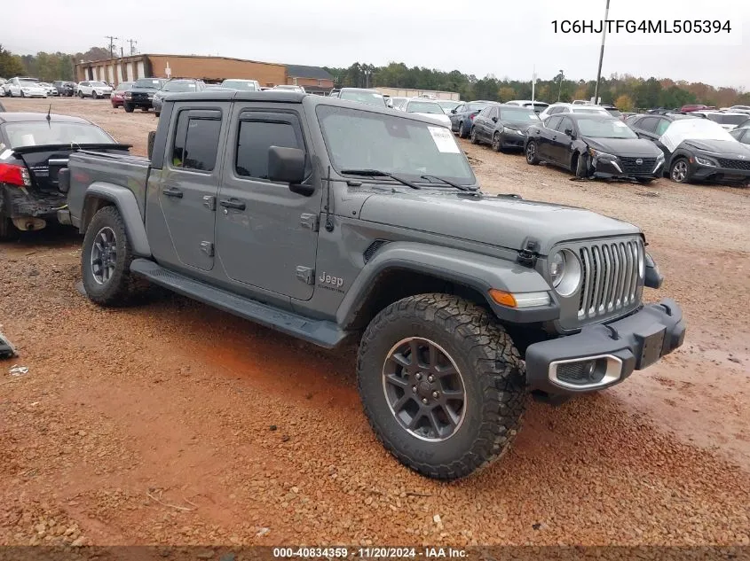 2021 Jeep Gladiator Overland 4X4 VIN: 1C6HJTFG4ML505394 Lot: 40834359