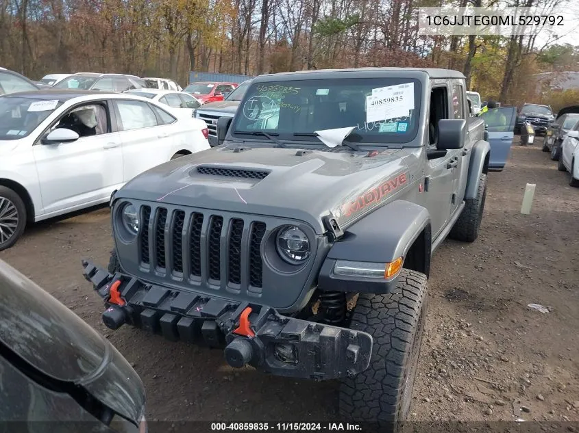 2021 Jeep Gladiator VIN: 1C6JJTEG0ML529792 Lot: 40859835