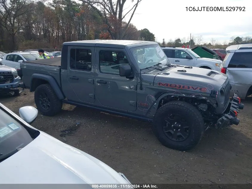 2021 Jeep Gladiator VIN: 1C6JJTEG0ML529792 Lot: 40859835