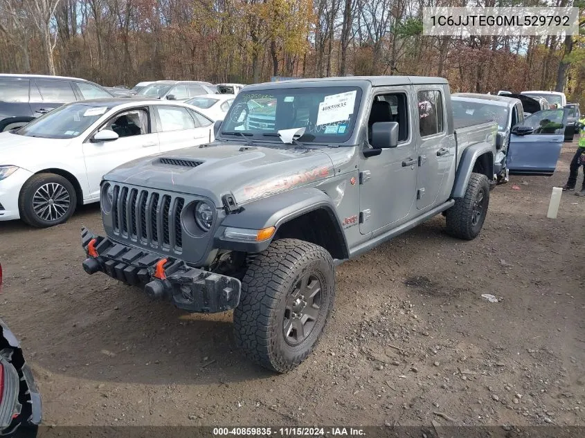 2021 Jeep Gladiator VIN: 1C6JJTEG0ML529792 Lot: 40859835