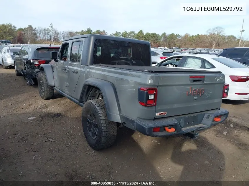 2021 Jeep Gladiator VIN: 1C6JJTEG0ML529792 Lot: 40859835