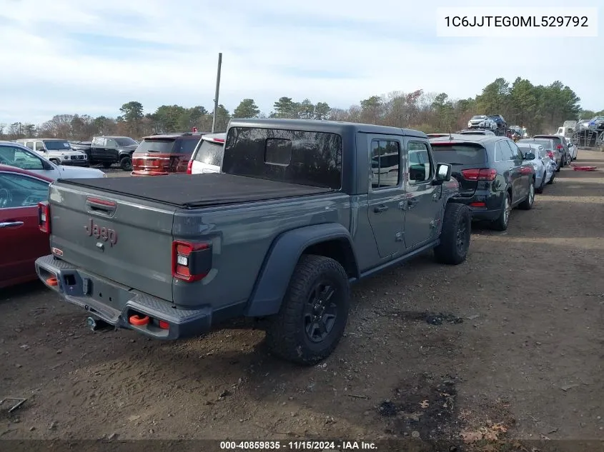 2021 Jeep Gladiator VIN: 1C6JJTEG0ML529792 Lot: 40859835