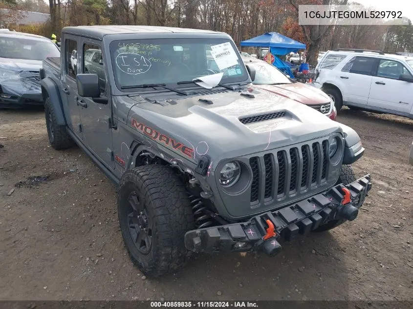 2021 Jeep Gladiator VIN: 1C6JJTEG0ML529792 Lot: 40859835