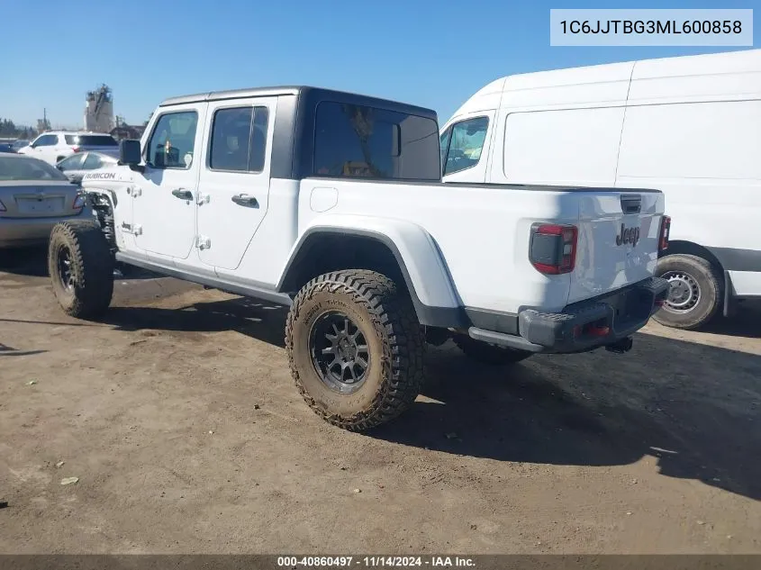 2021 Jeep Gladiator Rubicon 4X4 VIN: 1C6JJTBG3ML600858 Lot: 40860497