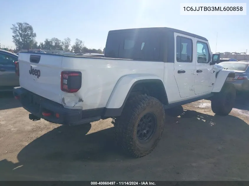 2021 Jeep Gladiator Rubicon 4X4 VIN: 1C6JJTBG3ML600858 Lot: 40860497