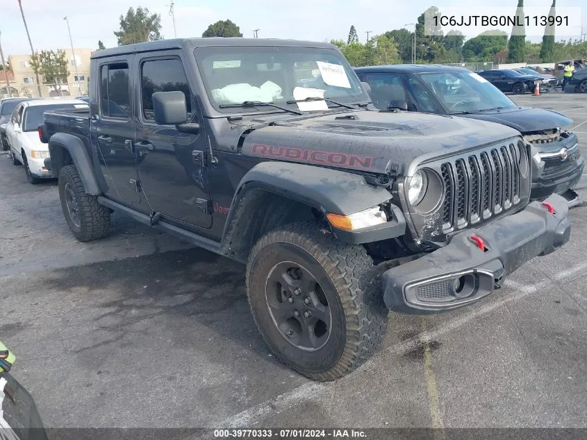 2022 Jeep Gladiator Rubicon 4X4 VIN: 1C6JJTBG0NL113991 Lot: 39770333