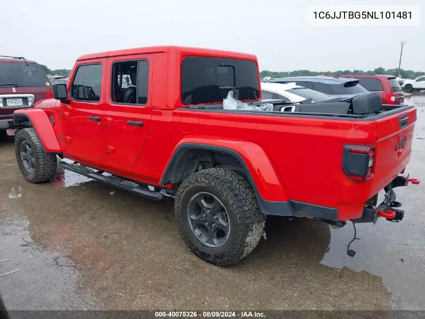 2022 Jeep Gladiator Rubicon 4X4 VIN: 1C6JJTBG5NL101481 Lot: 40075326