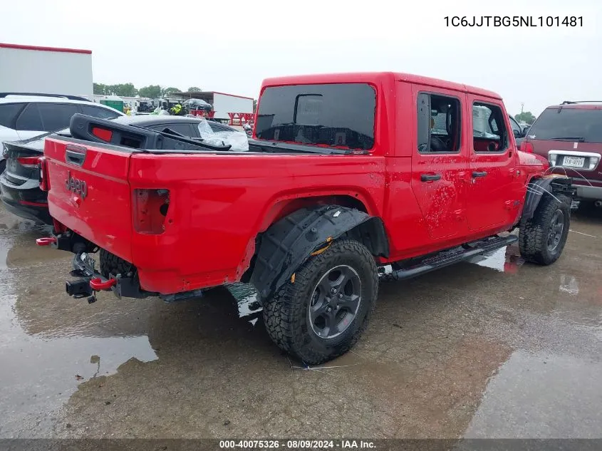 2022 Jeep Gladiator Rubicon 4X4 VIN: 1C6JJTBG5NL101481 Lot: 40075326