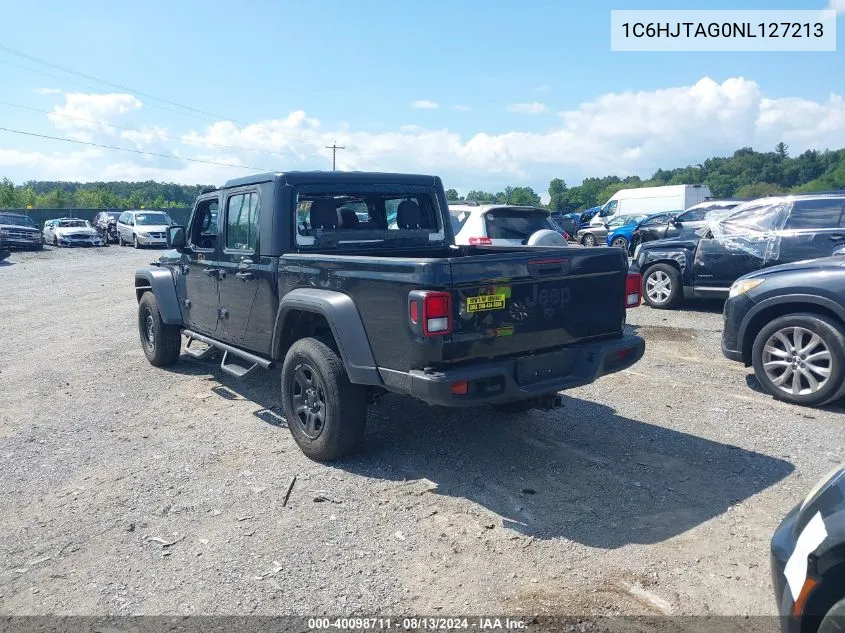 2022 Jeep Gladiator Sport 4X4 VIN: 1C6HJTAG0NL127213 Lot: 40098711