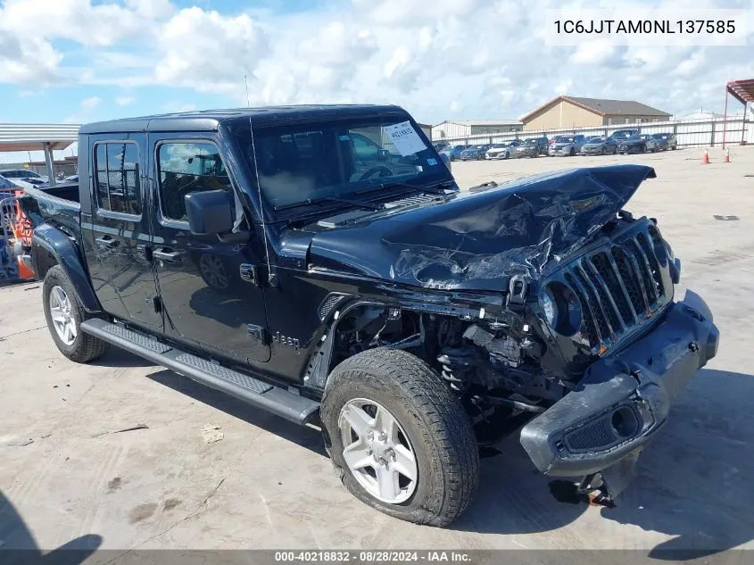 2022 Jeep Gladiator Sport S 4X4 VIN: 1C6JJTAM0NL137585 Lot: 40218832