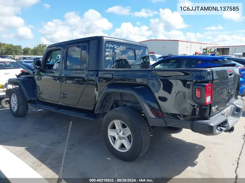 2022 Jeep Gladiator Sport S 4X4 VIN: 1C6JJTAM0NL137585 Lot: 40218832