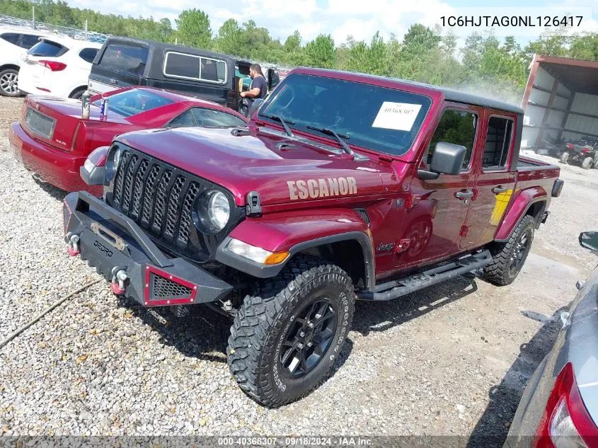 2022 Jeep Gladiator Altitude 4X4 VIN: 1C6HJTAG0NL126417 Lot: 40368307