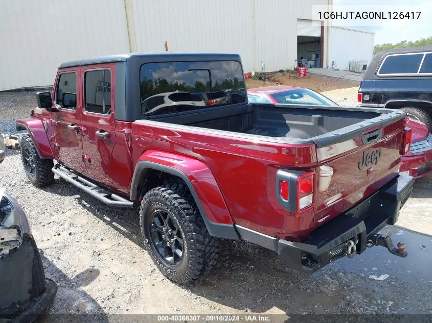 2022 Jeep Gladiator Altitude 4X4 VIN: 1C6HJTAG0NL126417 Lot: 40368307