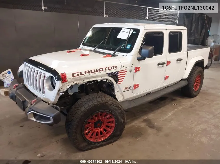 2022 Jeep Gladiator Overland 4X4 VIN: 1C6HJTFG2NL130042 Lot: 40374302