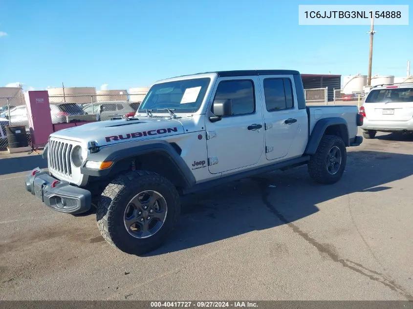 2022 Jeep Gladiator Rubicon 4X4 VIN: 1C6JJTBG3NL154888 Lot: 40417727