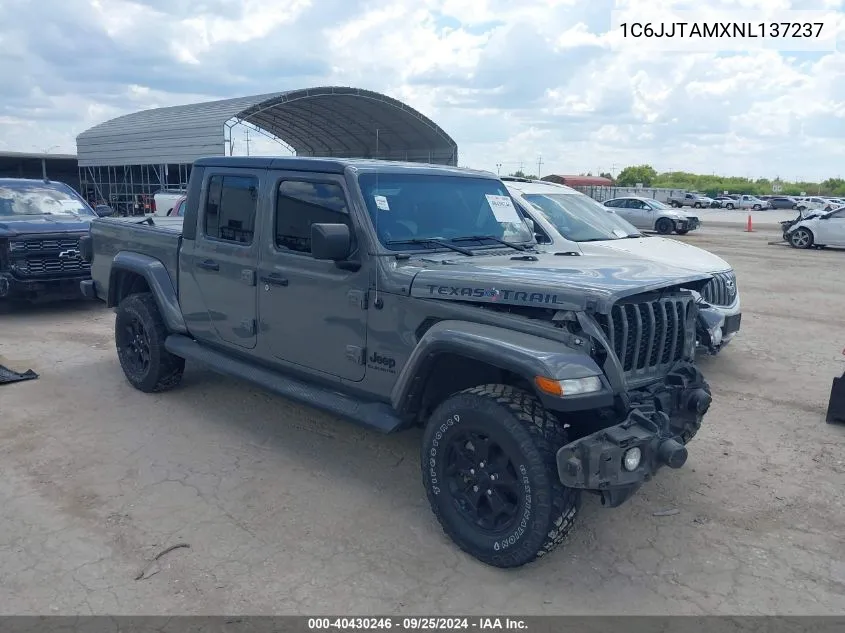 2022 Jeep Gladiator Texas Trail 4X4 VIN: 1C6JJTAMXNL137237 Lot: 40430246