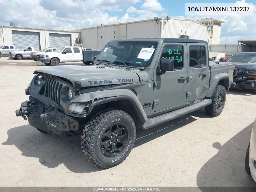 2022 Jeep Gladiator Texas Trail 4X4 VIN: 1C6JJTAMXNL137237 Lot: 40430246