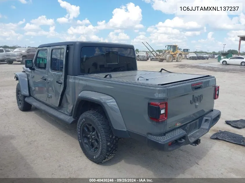 2022 Jeep Gladiator Texas Trail 4X4 VIN: 1C6JJTAMXNL137237 Lot: 40430246