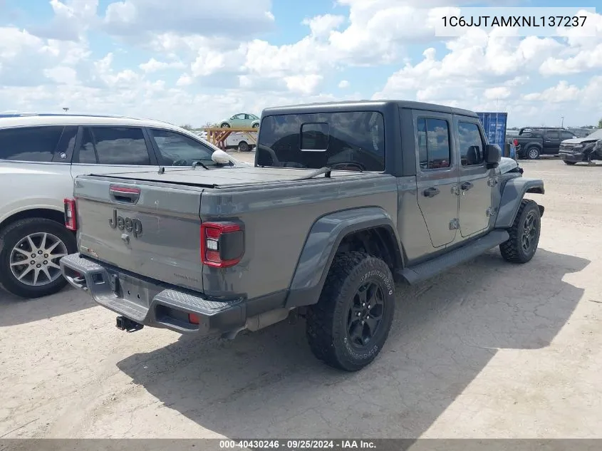 2022 Jeep Gladiator Texas Trail 4X4 VIN: 1C6JJTAMXNL137237 Lot: 40430246