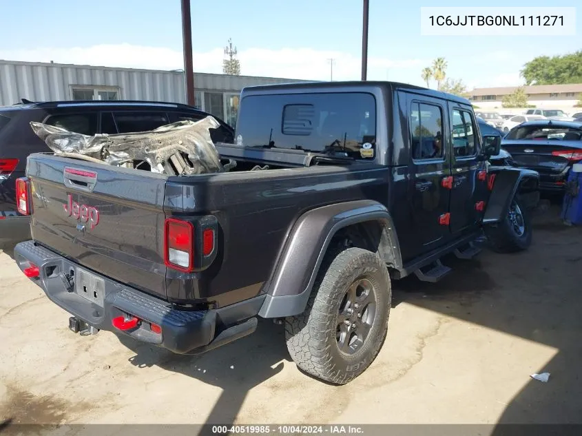 2022 Jeep Gladiator Rubicon 4X4 VIN: 1C6JJTBG0NL111271 Lot: 40519985