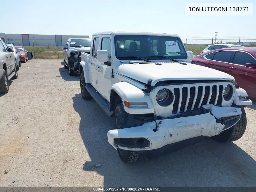 2022 Jeep Gladiator High Altitude 4X4 VIN: 1C6HJTFG0NL138771 Lot: 40531297