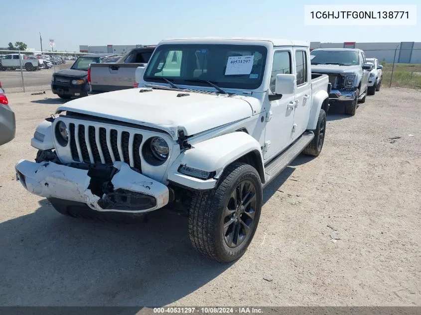 2022 Jeep Gladiator High Altitude 4X4 VIN: 1C6HJTFG0NL138771 Lot: 40531297