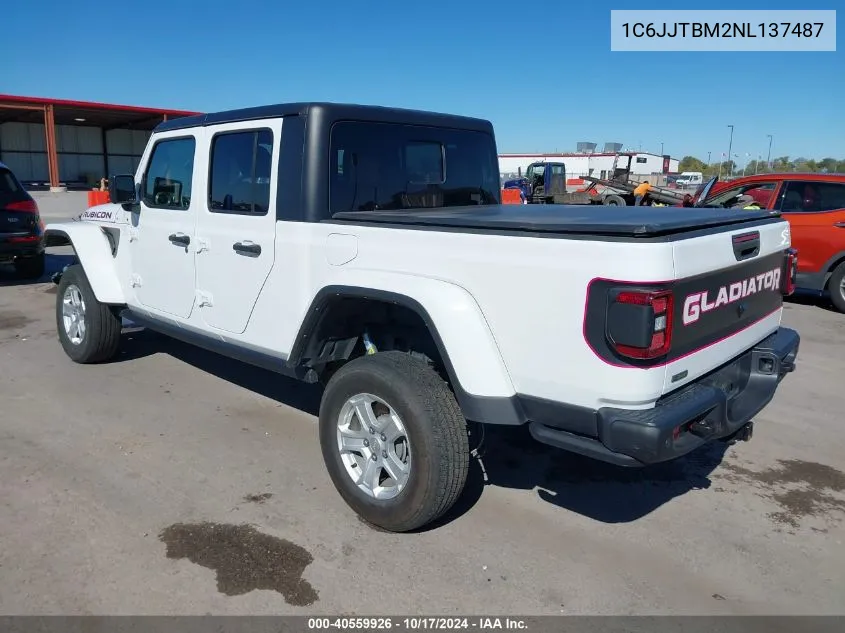 2022 Jeep Gladiator Rubicon 4X4 VIN: 1C6JJTBM2NL137487 Lot: 40559926