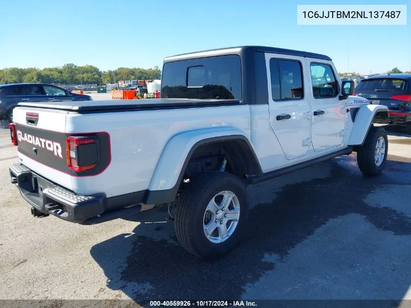 2022 Jeep Gladiator Rubicon 4X4 VIN: 1C6JJTBM2NL137487 Lot: 40559926