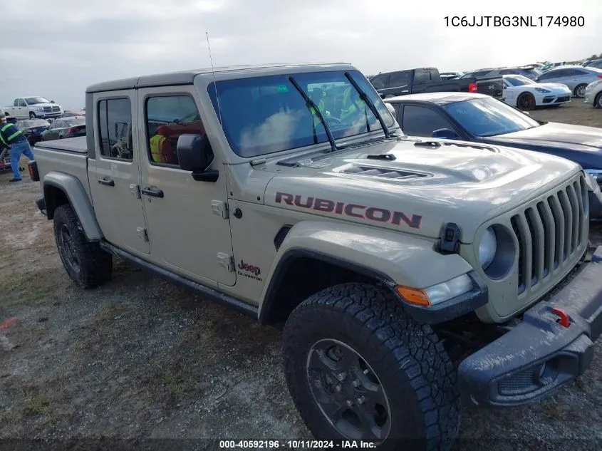 2022 Jeep Gladiator Rubicon 4X4 VIN: 1C6JJTBG3NL174980 Lot: 40592196