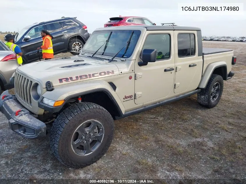 2022 Jeep Gladiator Rubicon 4X4 VIN: 1C6JJTBG3NL174980 Lot: 40592196