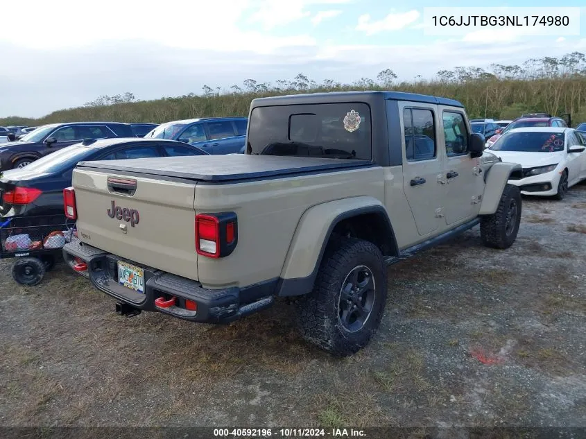 2022 Jeep Gladiator Rubicon 4X4 VIN: 1C6JJTBG3NL174980 Lot: 40592196