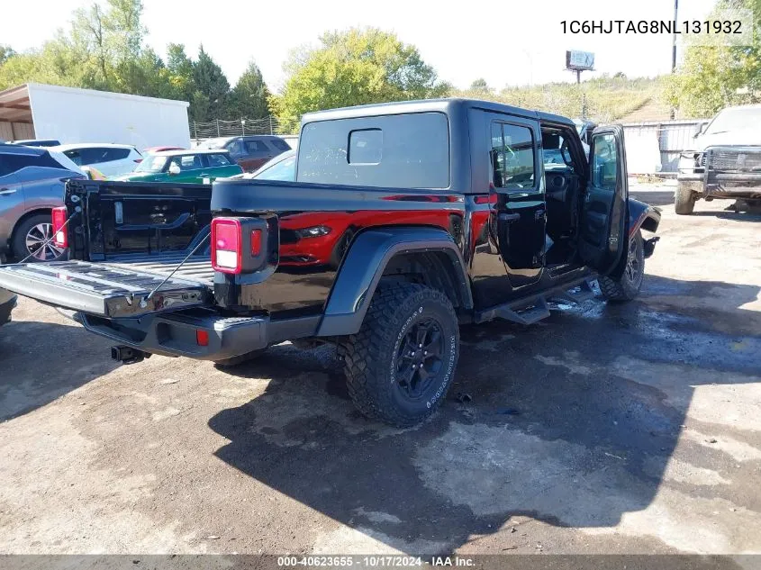 2022 Jeep Gladiator Willys 4X4 VIN: 1C6HJTAG8NL131932 Lot: 40623655